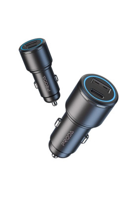 Автомобільний зарядний пристрій Proda Gerry 20W PD+QС3.0, TypeC 20W/3A + USB 18W/3A Black (PD-GR-С32-BK)