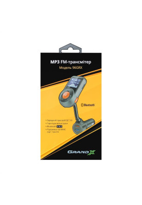 FM-трансмітер Grand-X 96GRX Hands Free Bluetooth V4.2 Quick Charge 3.0+2,4А