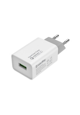 Мережевий зарядний пристрій ColorWay QC3.0 (1USBx4A) White (CW-CHS014Q-WT)