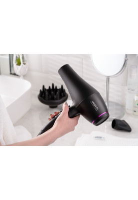 ARDESTO Фен Violet PRO HD-Y222PRO, 1850-2200Вт, 2 швидкості, 3темп.режима, дифузор, чорний