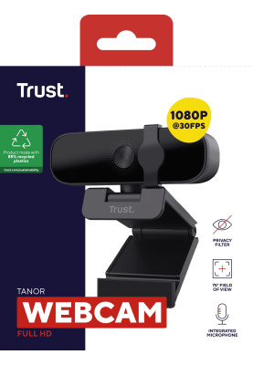 Trust Вебкамера Tanor,Full HD, 30 fps, fixed focus, чорний