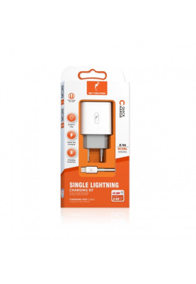 Мережевий зарядний пристрій SkyDolphin SC38T (USB TYPE-Cx2.4A) White (MZP-000182) + кабель Lightning