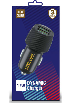 Автомобільний зарядний пристрій Luxe Cube 2USB 17W Black (8886668698498)