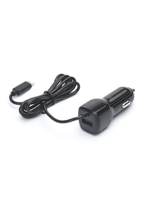 Автомобільний зарядний пристрій REAL-EL CA-17 (2USB, 2.1A) Black + кабель Lightning