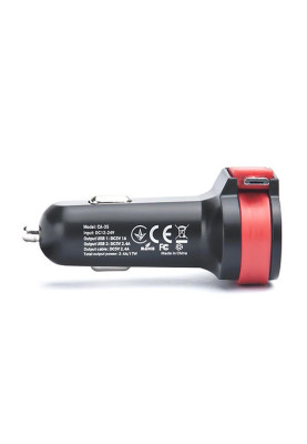 Автомобільний зарядний пристрій REAL-EL CA-35 (3USBx3.4A) Black/Orange + кабель microUSB