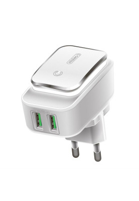 Мережевий зарядний пристрій Intaleo TCL242 (2USB, 2.4A) White (1283126481130)