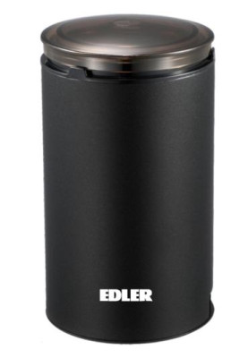 Кавомолка Edler EDCG-3010, Black, 150W, 50 г, корпус алюмінієвий, ніж та чаша з нержавіючої сталі,протиковзці ніжки, в комплекті щіточка