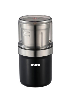 Кавомолка Edler EDCG-3011, Black, 200W, 100 г, корпус пластиковий, ніж та чаша з нержавіючої сталі,протиковзці ніжки, в комплекті щіточка