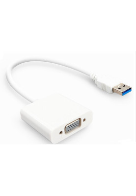 Перехідник USB 3.0 Type-A --> VGA Full HD, 0,2м, білий