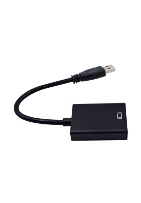 Перехідник USB 3.0 Type-A --> HDMI AF кабель 20см, чорний