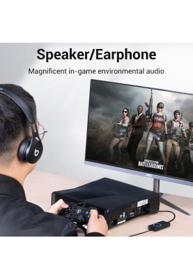 Звукова плата USB Vention Audio USB - 3х3,5 мм jack 0.15m Volume Control