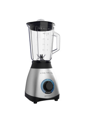 Блендер BROCK BL 1502 SS стаціонарний 500Вт/ скляна чаша 1,5л/ PULSE/ 2 швидк./дроблення льоду/метал