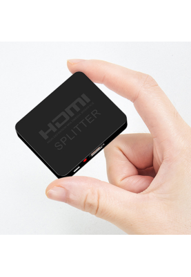 Відеорозгалужувач 2xHDMI, Splitter HDMI на 2 монітори, активний, v1.4a, 3D, 4K, чорний